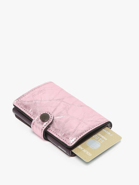 Kaarthouder Mini Wallet Crunch Leder Secrid Roze crunch MCR ander zicht 2
